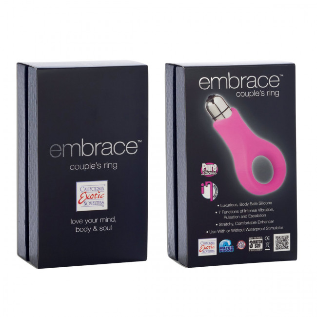 Розовое виброкольцо Embrace Couples Ring , California Exotic Novelties