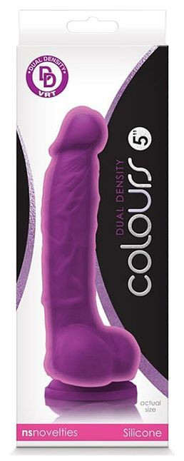 Фиолетовый фаллоимитатор с двойным слоем  Dual Density 5" - 17,8 см., NS Novelties