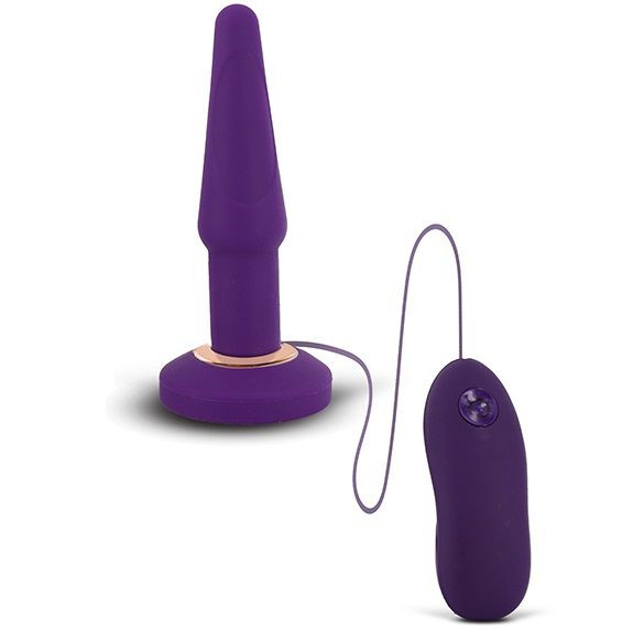 Фиолетовая анальная вибропробка APEX BUTT PLUG SMALL PURPLE - 14 см., Seven Creations