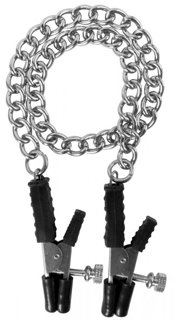 Зажимы на соски Block Busters Nipple Clamps с цепью, Blush Novelties