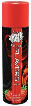 Разогревающий лубрикант Fun Flavors 4-in-1 Seductive Strawberry с ароматом клубники - 121 мл., Wet International Inc.