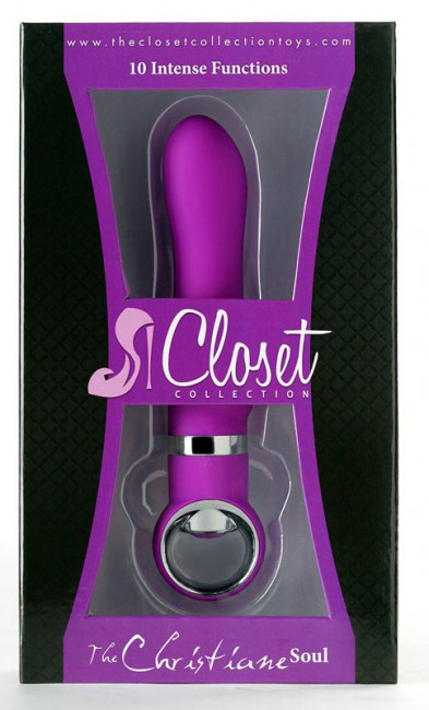 Фиолетовый силиконовый вибромассажёр CHRISTIANE SOUL - 17,8 см., Closet Collection