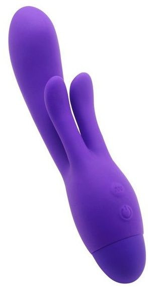 Фиолетовый вибратор INDULGENCE Frolic Bunny - 18,5 см. Фиолетовый вибратор INDULGENCE Frolic Bunny - 18,5 см.