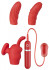 Красная вибропуля с 3 мягкими насадками NEON SWEET PASSION 10FUNC. VIBRATOR KIT, Dream Toys