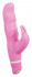 Розовый вибратор Smile Bunny с клиторальным зайчиком - 15 см., Orion
