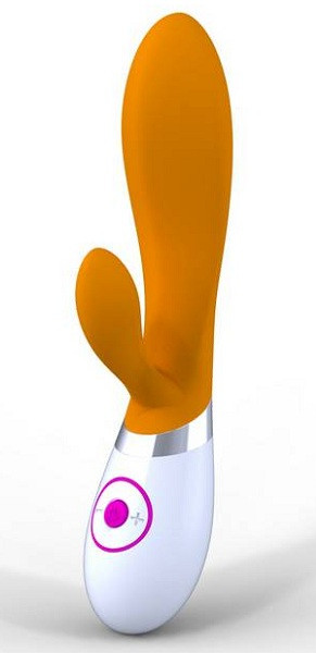Оранжевый вибратор Rabbit с клиторальным стимулятором, Odeco