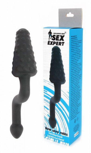 Чёрный анальный стимулятор с рычагом Sex Expert, Bior toys