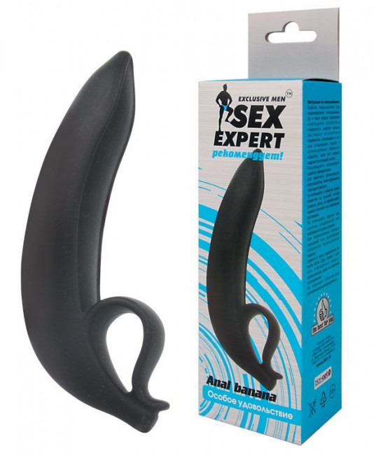 Черный анальный стимулятор Anal Banana - 16 см., Bior toys Черный анальный стимулятор Anal Banana - 16 см., Bior toys