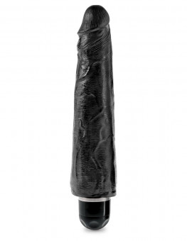 Чёрный вибратор-реалистик 9" Vibrating Stiffy - 27,9 см., Pipedream