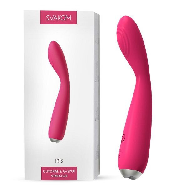 Ярко-розовый G-стимулятор IRIS Clitoral & G-spot Vibrator - 18 см., Svakom