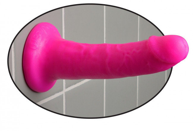 Ярко-розовый фаллоимитатор 6" Slim Dillio - 17 см., Pipedream