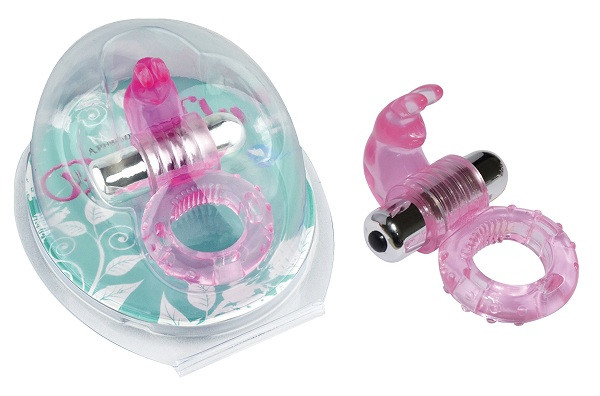 Розовое эрекционное виброкольцо с зайчиком 7 Speed Rabbit Cock Ring, Howells