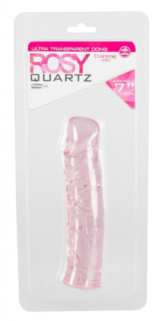 Нежно-розовый гелевый фаллоимитатор Rosy Quartz - 18 см., NMC