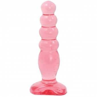 Розовая анальная пробка Crystal Jellies 5" Anal Delight - 14 см., Doc Johnson