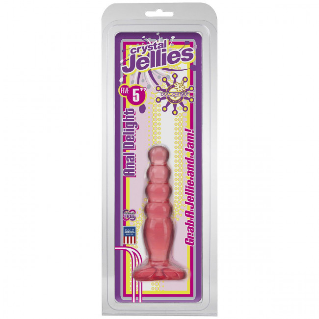 Розовая анальная пробка Crystal Jellies 5" Anal Delight - 14 см., Doc Johnson Розовая анальная пробка Crystal Jellies 5" Anal Delight - 14 см., Doc Johnson