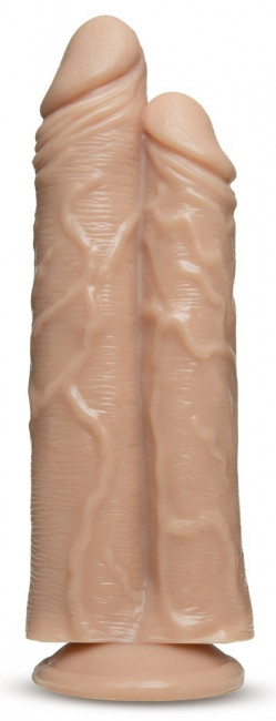 Телесный сдвоенный фаллоимитатор Double Trouble Double Shaft Dildo - 24 см. Телесный сдвоенный фаллоимитатор Double Trouble Double Shaft Dildo - 24 см.