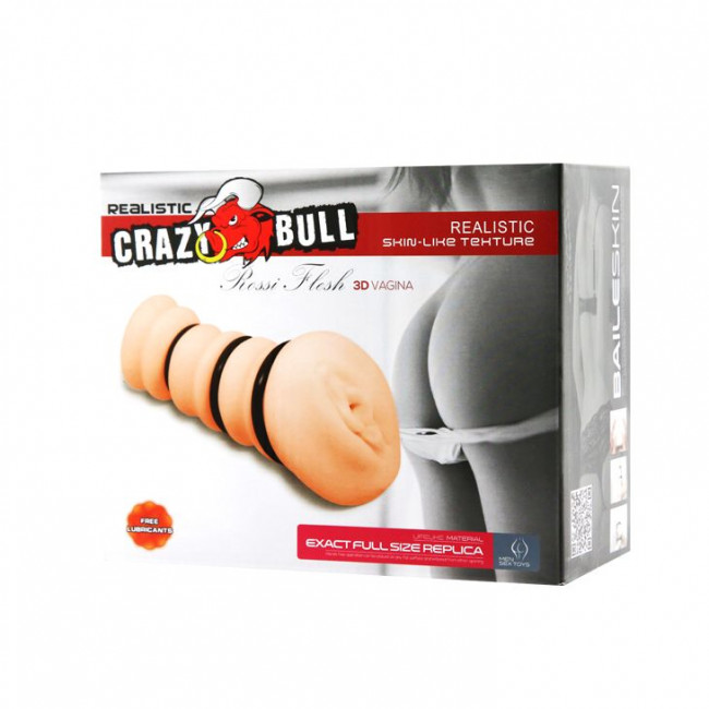 Мастурбатор-вагина с утягивающими кольцами Crazy Bull Rossi Flesh 3D, Baile