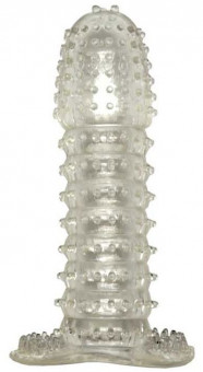Прозрачная насадка с шипиками Cristal Condom - 12,5 см.