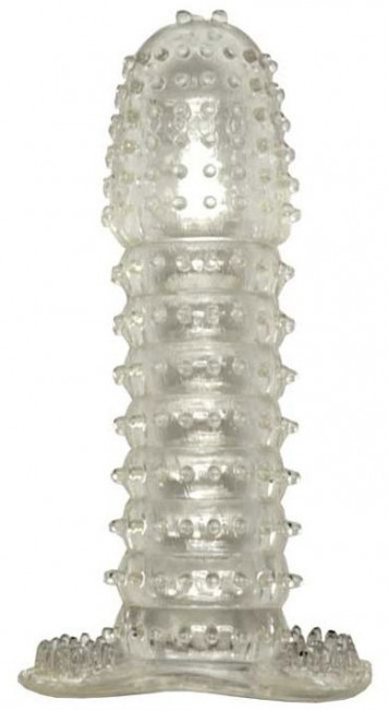 Прозрачная насадка с шипиками Cristal Condom - 12,5 см. Прозрачная насадка с шипиками Cristal Condom - 12,5 см.