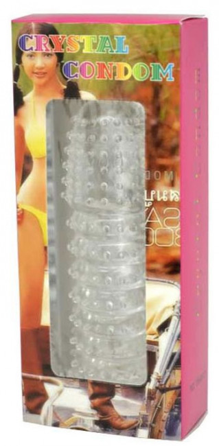 Прозрачная насадка с шипиками Cristal Condom - 12,5 см. Прозрачная насадка с шипиками Cristal Condom - 12,5 см.