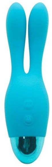 Голубой вибратор INDULGENCE Rechargeable Dream Bunny - 15 см.