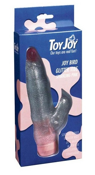 Блестящий гелевый вибратор с клиторальным стимулятором, Toy Joy