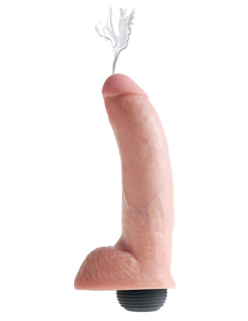 Телесный фаллоимитатор с эффектом семяизвержения Squirting Cock with Balls - 22,9 см., Pipedream