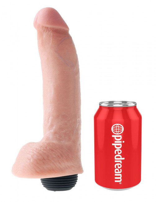 Телесный фаллоимитатор с эффектом семяизвержения Squirting Cock with Balls - 22,9 см., Pipedream