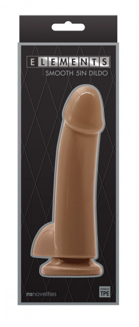 Кофейный гладкий фаллоимитатор на присоске с мошонкой Smooth 5 Inch Dildo - 17 см., NS Novelties Кофейный гладкий фаллоимитатор на присоске с мошонкой Smooth 5 Inch Dildo - 17 см., NS Novelties