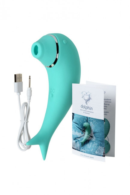 Бирюзовый вакуум-волновой стимулятор клитора Dolphin с вибрацией, ToyFa Бирюзовый вакуум-волновой стимулятор клитора Dolphin с вибрацией, ToyFa