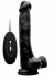 Чёрный вибратор-реалистик Vibrating Realistic Cock 10" With Scrotum - 27 см., Shots Media BV