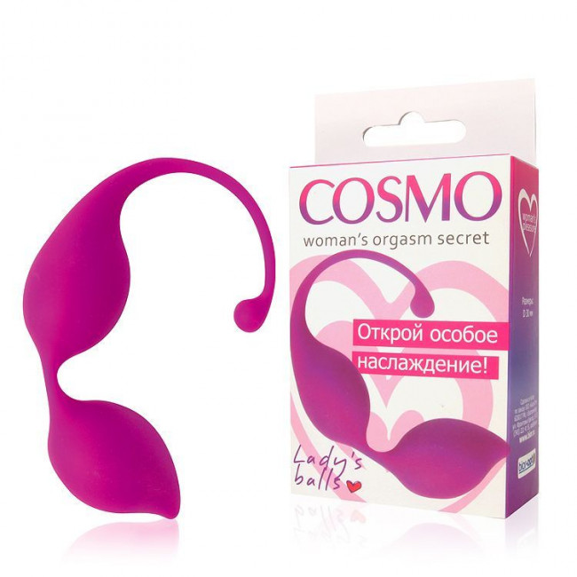 Ярко-розовые фигурные вагинальные шарики Cosmo, Bior toys