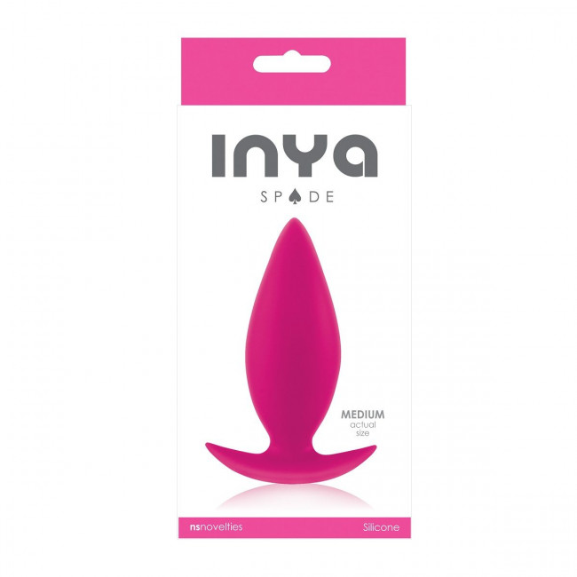 Розовая анальная пробка для ношения INYA Spades Medium - 10,2 см., NS Novelties