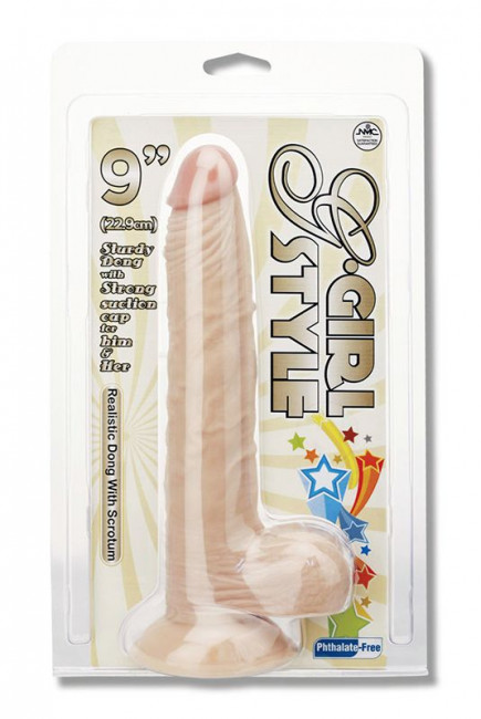 Телесный фаллоимитатор G-GIRL STYLE 9INCH DONG WITH SUCTION CAP - 22,8 см., NMC Телесный фаллоимитатор G-GIRL STYLE 9INCH DONG WITH SUCTION CAP - 22,8 см., NMC