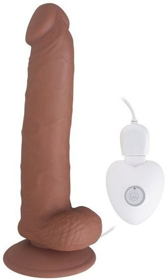 Коричневый вибратор SEDUCER 20 Function Perfect Peter - 20,5 см. Коричневый вибратор SEDUCER 20 Function Perfect Peter - 20,5 см.