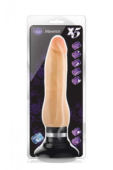 Телесный вибратор X5 Plus Maverick с присоской - 23,4 см., Blush Novelties