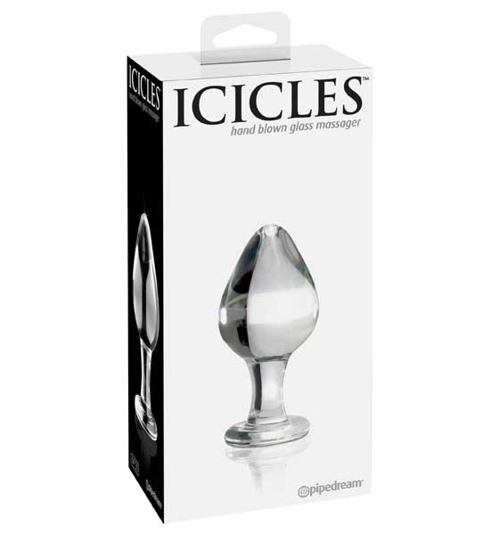 Стеклянный анальный стимулятор ICICLES №25 - 9,5 см., Pipedream