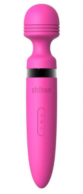 Розовый жезловый массажер Deluxe Mega Wand Wireless 28x, Shibari