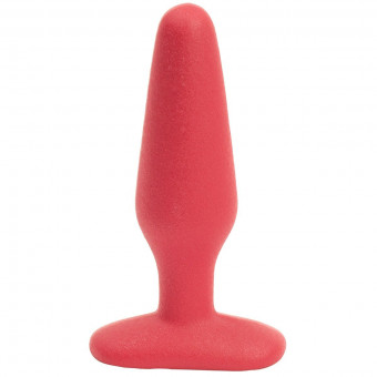 Шероховатая анальная пробка Butt Plugs No Skid Slim/Medium Red - 13,9 см., Doc Johnson