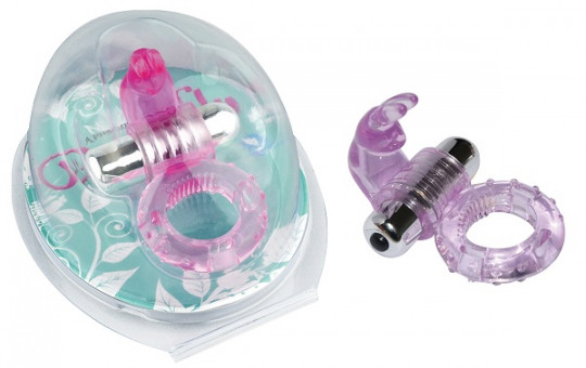 Фиолетовое эрекционное виброкольцо с зайчиком 7 Speed Rabbit Cock Ring, Howells