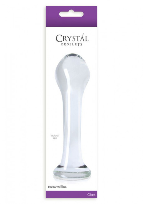 Стеклянный анальный стимулятор Crystal Droplets - 14,6 см., NS Novelties