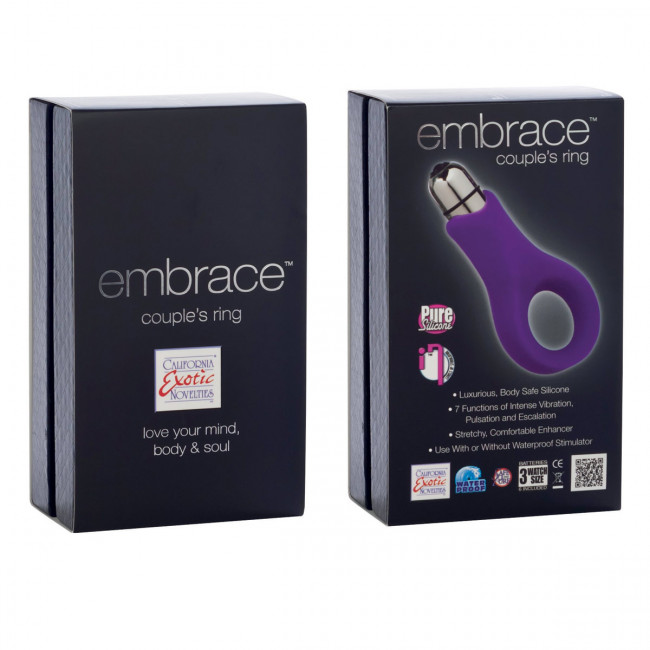 Фиолетовое виброкольцо Embrace Couples ring , California Exotic Novelties