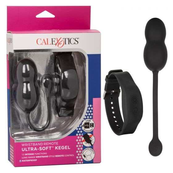 Черные вагинальные виброшарики с браслетом-пультом Wristband Remote Ultra-Soft Kegel System, California Exotic Novelties Черные вагинальные виброшарики с браслетом-пультом Wristband Remote Ultra-Soft Kegel System, California Exotic Novelties
