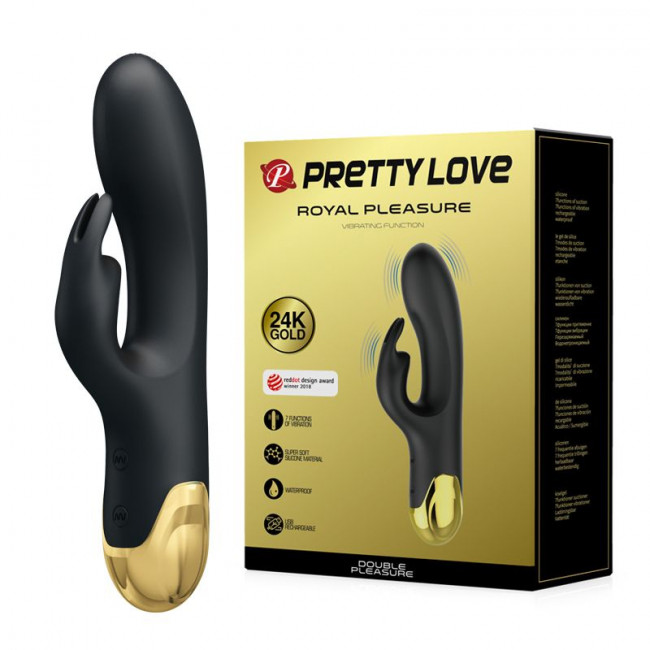 Чёрный вибратор-кролик Royal Pleasure - 19,2 см., Baile