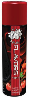 Разогревающий лубрикант Fun Flavors 4-in-1 Popp n Cherry с ароматом вишни - 121 мл., Wet International Inc.