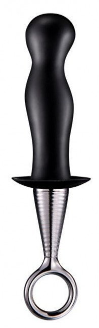 Чёрный анальный плаг PLUG WITH PLATED HANDLE, Dream Toys Чёрный анальный плаг PLUG WITH PLATED HANDLE, Dream Toys