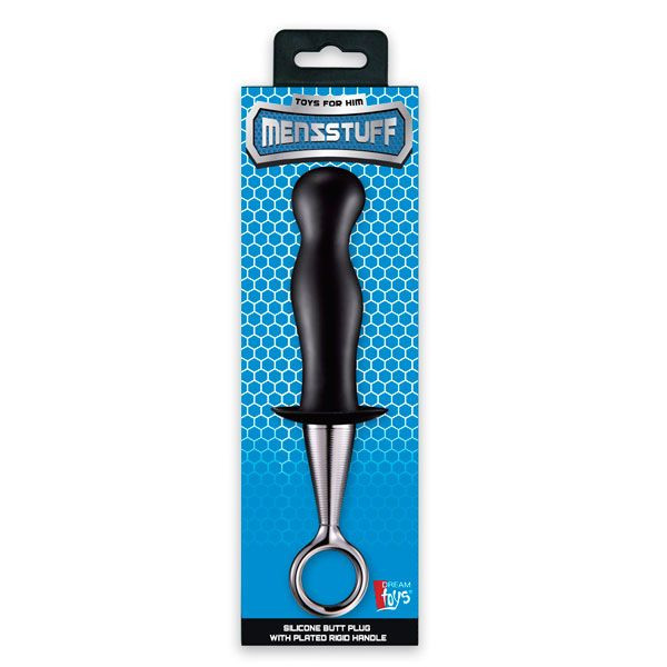 Чёрный анальный плаг PLUG WITH PLATED HANDLE, Dream Toys Чёрный анальный плаг PLUG WITH PLATED HANDLE, Dream Toys