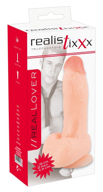 Телесный фаллоимитатор на присоске Lover - 18 см. Телесный фаллоимитатор на присоске Lover - 18 см.