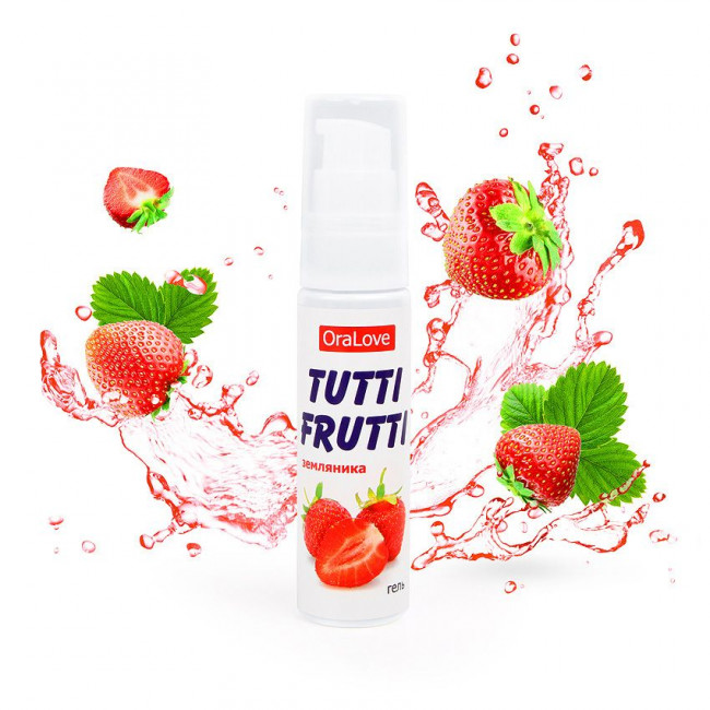 Гель-смазка Tutti-frutti с земляничным вкусом - 30 гр., Биоритм Гель-смазка Tutti-frutti с земляничным вкусом - 30 гр., Биоритм