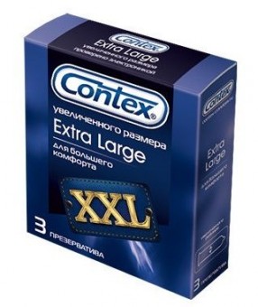 Презервативы увеличенного размера CONTEX Extra Large - 3 шт., Contex Презервативы увеличенного размера CONTEX Extra Large - 3 шт., Contex